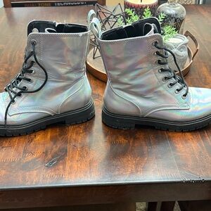 SO Iridescent Kids Combat Boots